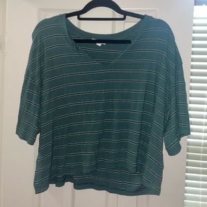 BP Striped Cropped T Shirt Size 2X Stretch School Everyday